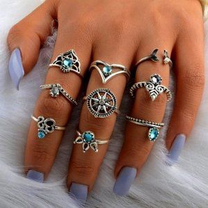New! Women’s Bohemian Ocean Views Ring Set